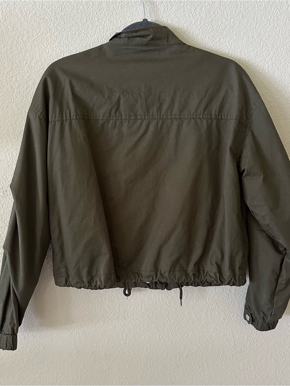 Ashley By 26 International Olive Utility Drawstring Hem Jacket size Small - Picture 3 of 5